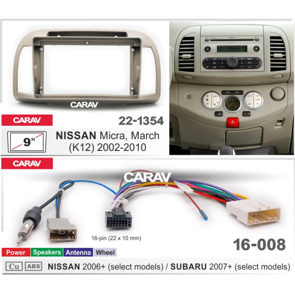 Комплект для установки NISSAN Micra, March (K12) 2002-2010