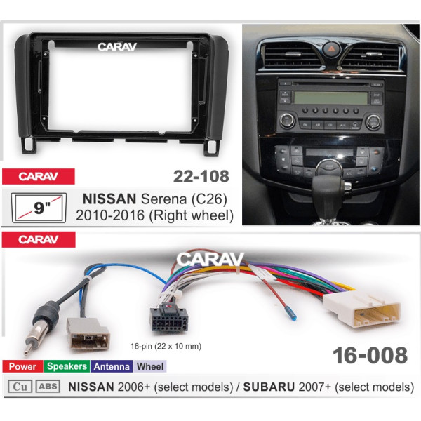 Комплект для установки NISSAN Serena (C26) 2010-2016