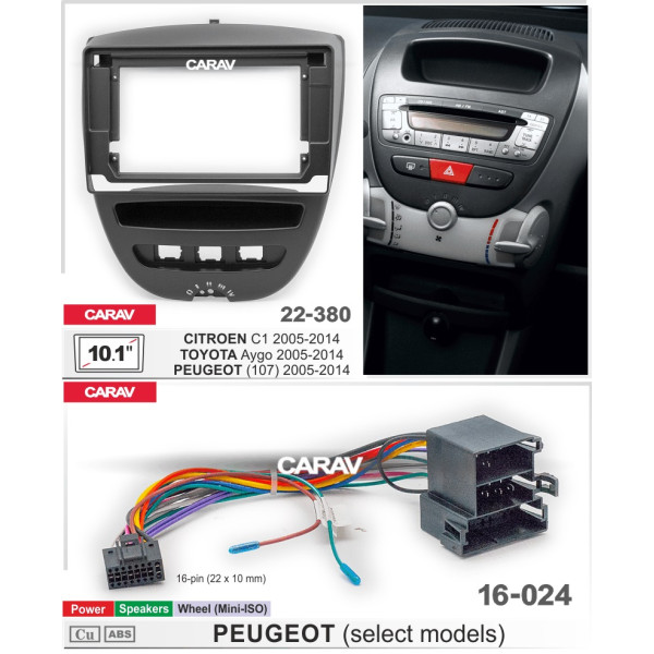 Комплект для установки PEUGEOT (107) 2005-2014 
