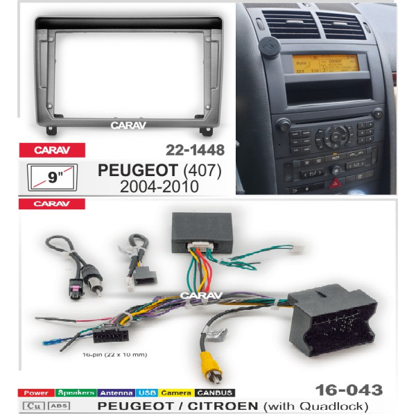Комплект для установки PEUGEOT (407) 2004-2010
