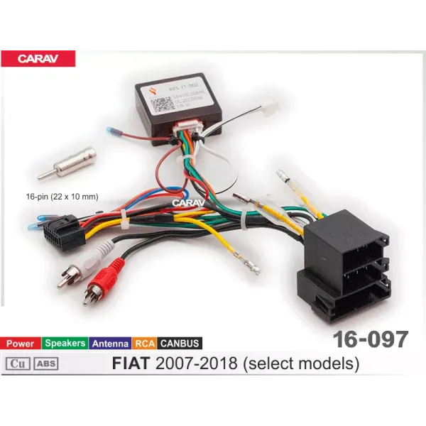 FIAT 2007-2018 (select models) Power + Speakers + Antenna + RCA + CANBUS  Simple Soft
